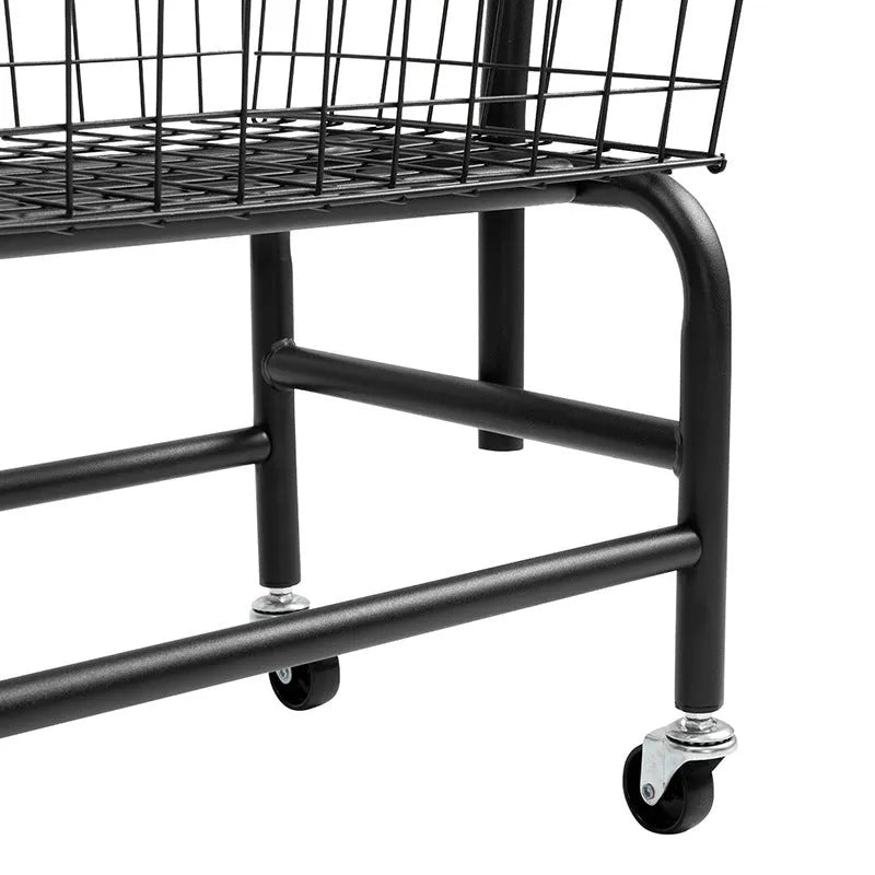 White iron pulley clothes hanger storage car with trouser rack and tie rack