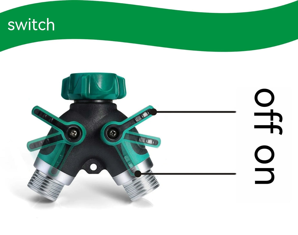 Zinc alloy garden ball valve splitter with 6-point double pass design for water control