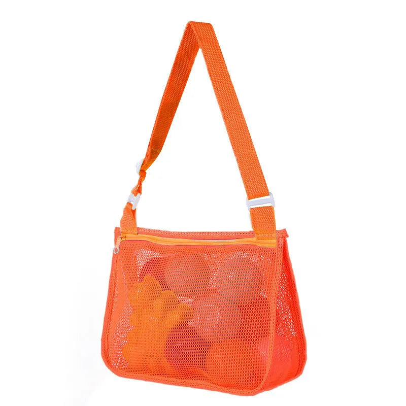 Blue nylon mesh children's travel storage bag with sealing function, 20x25x8 cm dimensions