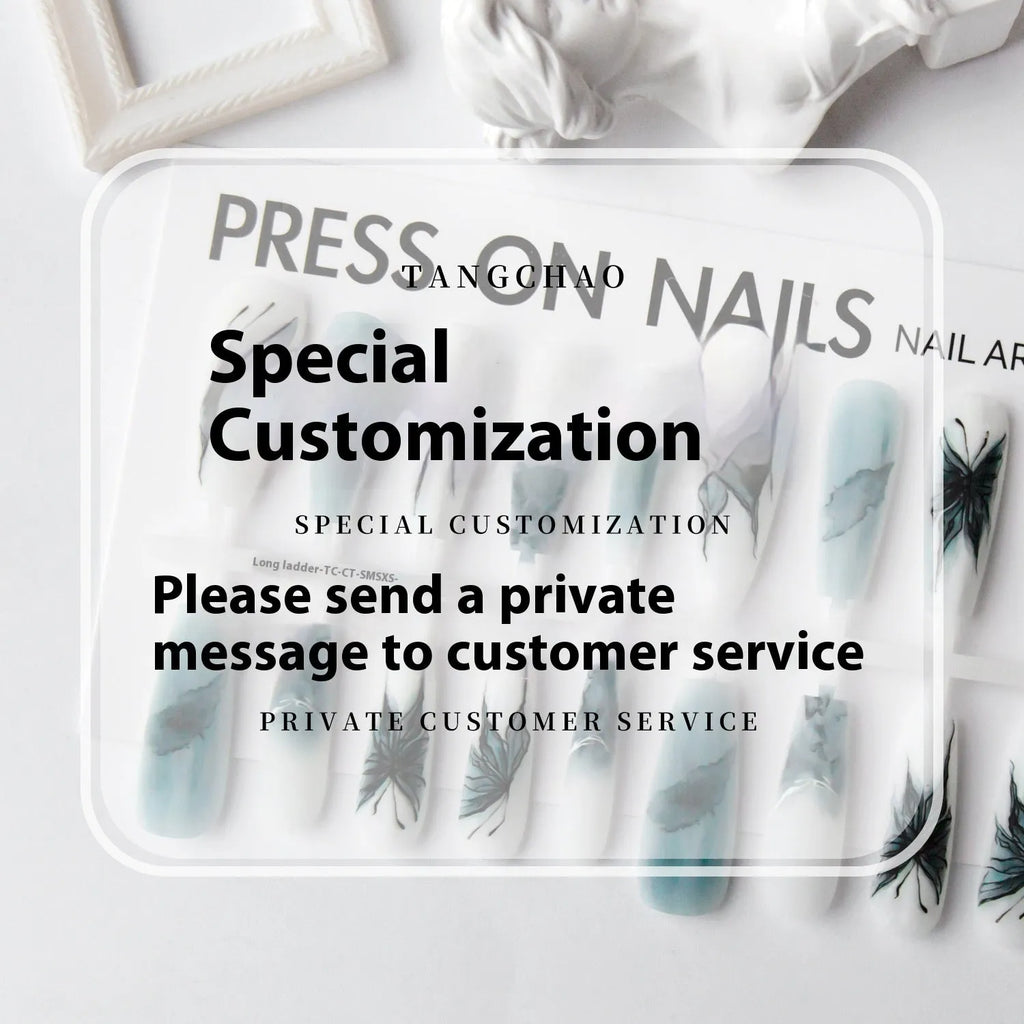 Lan Die XB1-637 long ladder French tip press-on nail stickers, 40pcs set, retro Chinese style for autumn and winter