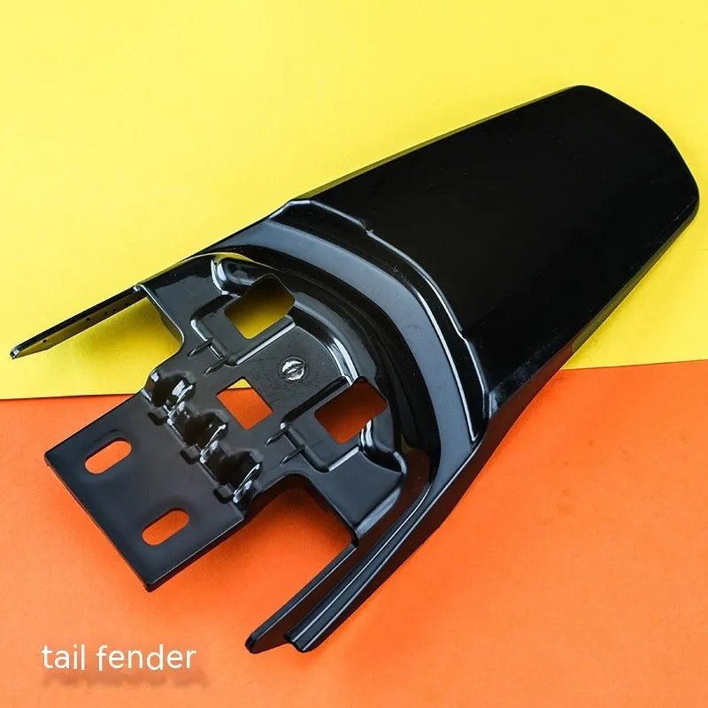 Carbon fibre rear mudguard and inner plate for light bee electric off-road bicycle.