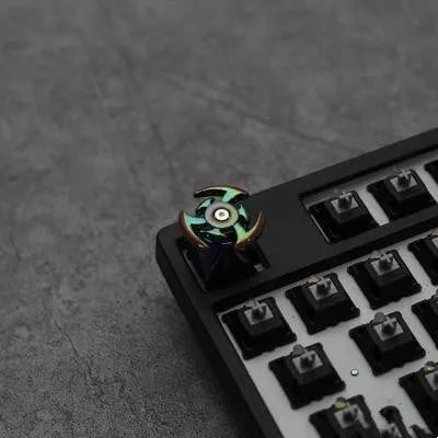 Single metal gyro keycap with cross shaft fit for DIY mechanical keyboard in gold colour