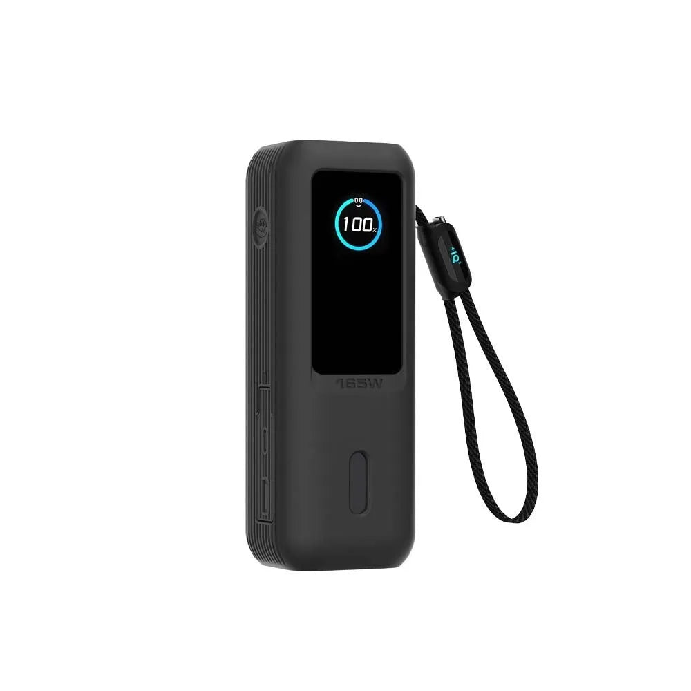 Silicone protective sleeve for Anker 165W power bank in Salt Lake Gray with cable storage compartment