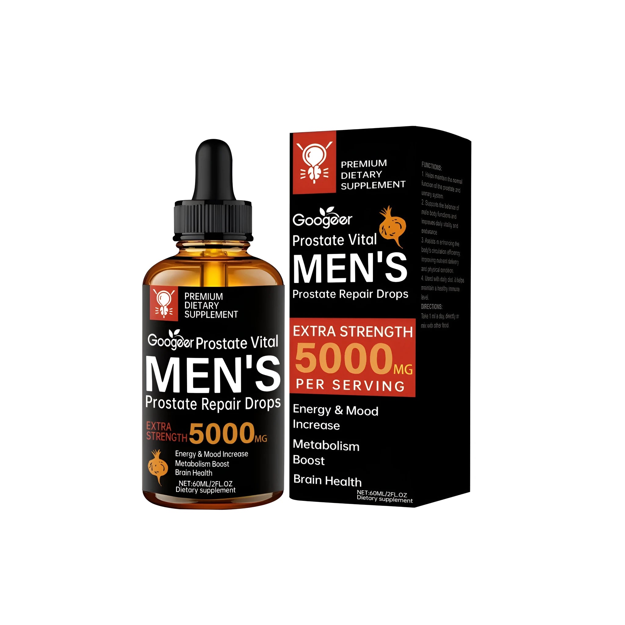 Bottle of men's prostate repair drops 60ml with Saw Palmetto and Zinc