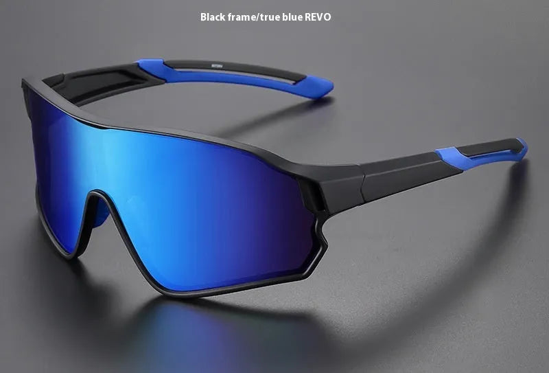 Colourful full rim resin cycling sports sunglasses for fishing, unisex adult, windproof design
