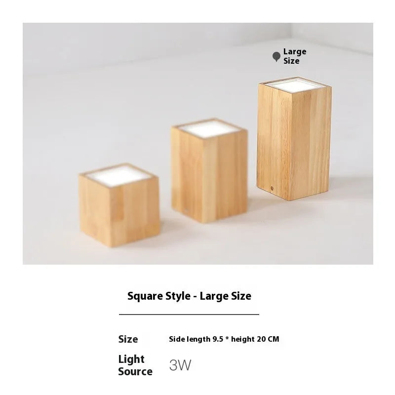 Modern solid wood surface mounted downlight in round and square shapes for corridor ceiling.