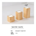 Modern solid wood surface mounted downlight in round and square shapes for corridor ceiling.