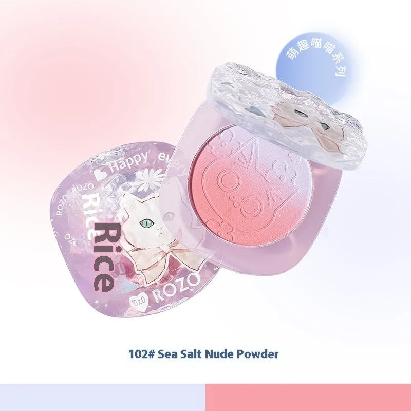 Two-tone gradient matte blusher compact shown in one of four colour variants: Tipsy Sweet Potato, Sea Salt Bare Powder, Smoke Pink Rose, or Almond Milk Roasting.