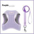 Waffle weave cat harness chest strap with integrated pulling rope in brown colour
