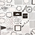 46 cartoon decorative stickers for journaling in small 30x37mm size with nine colour theme options