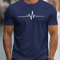 Men's loose fit 3D sports letter print t-shirt in chemical fibre blend fabric