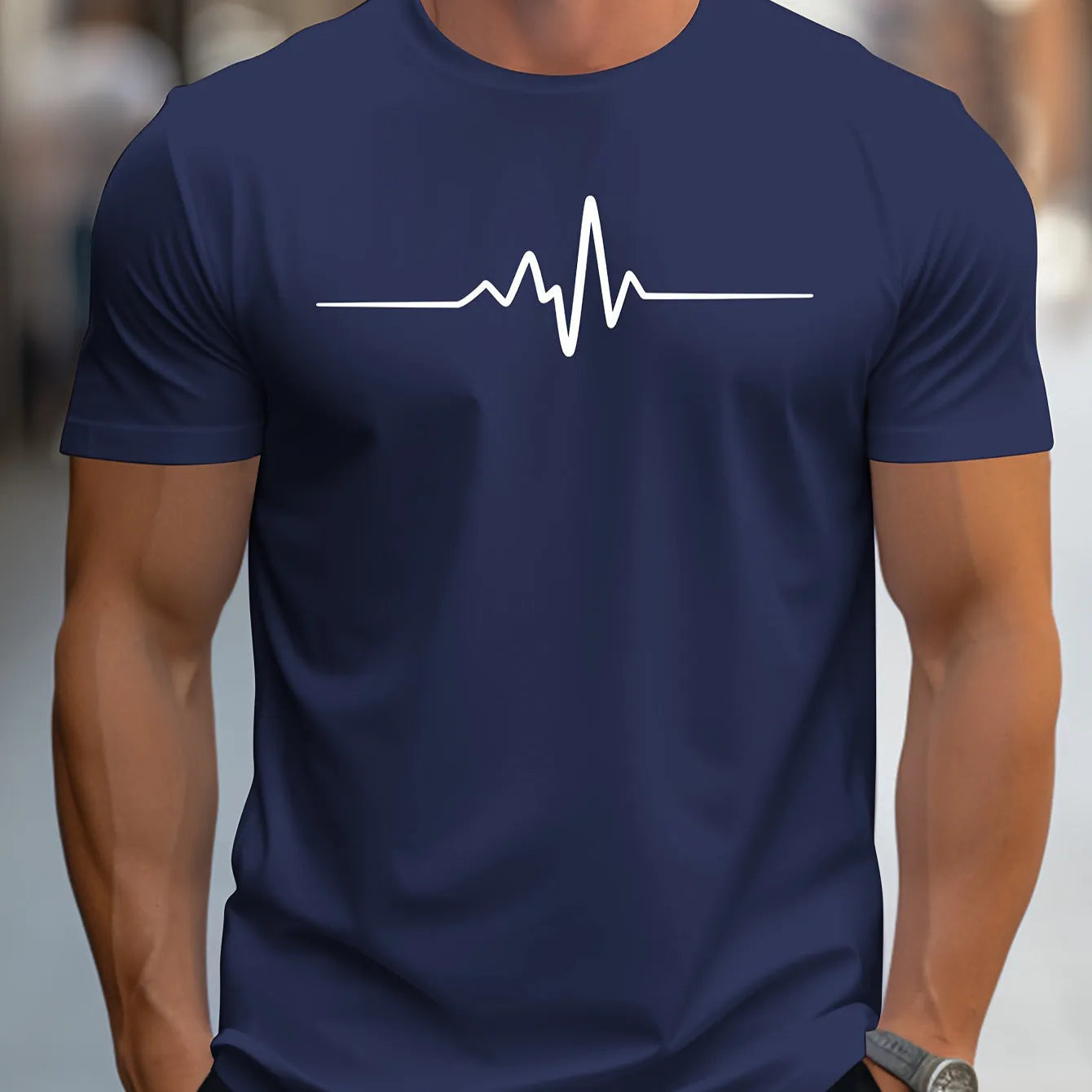 Men's loose fit 3D sports letter print t-shirt in chemical fibre blend fabric