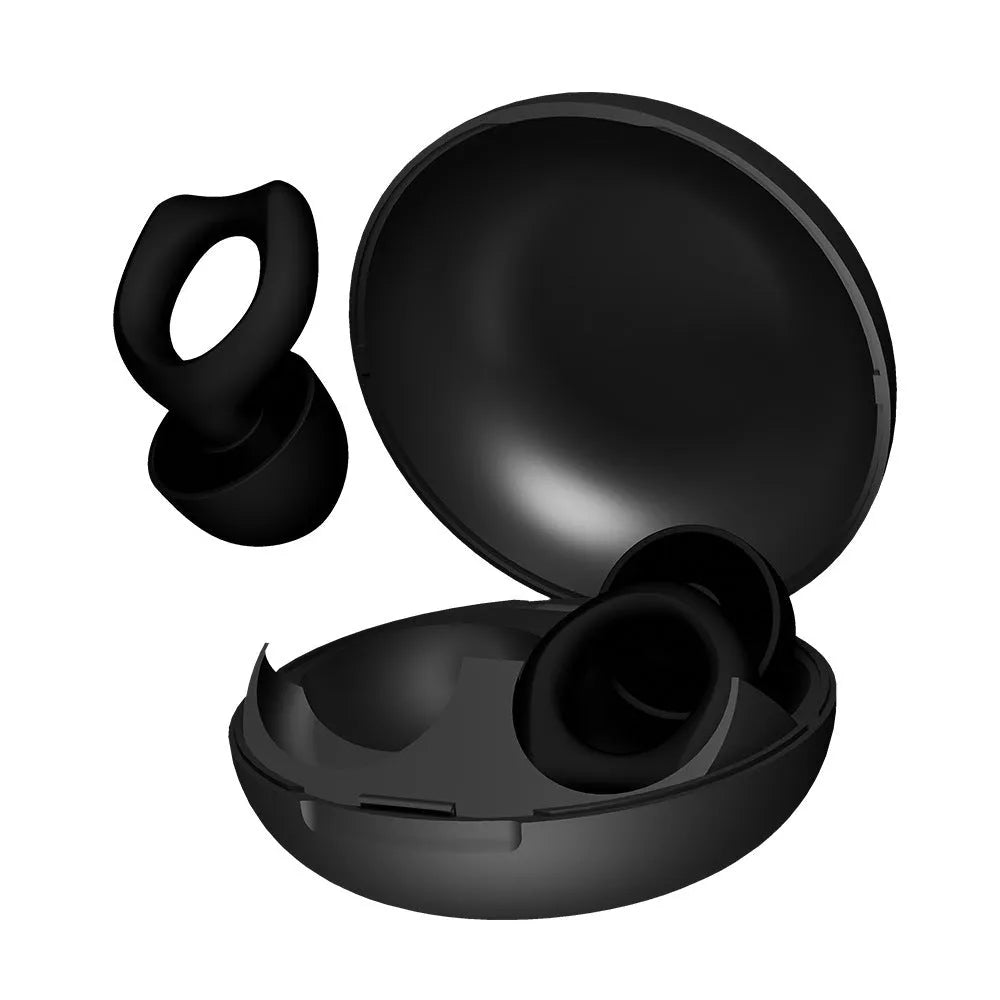 Super anti-noise silicone soundproof earplugs in five colour options: black, blue, green, purple and white.