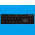 G413 104-key mechanical gaming keyboard with metal panel and USB wired connection, shown in silver white light or black red light