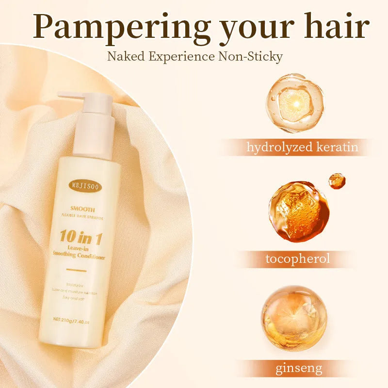210g bottle of Soft 10-in-1 Hair Conditioner for women on a bathroom shelf.
