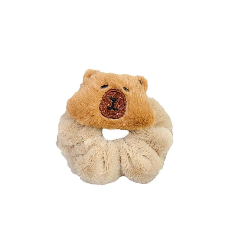 Children's cartoon plush large intestine headdress barrettes for girls with rubber band and BB clip
