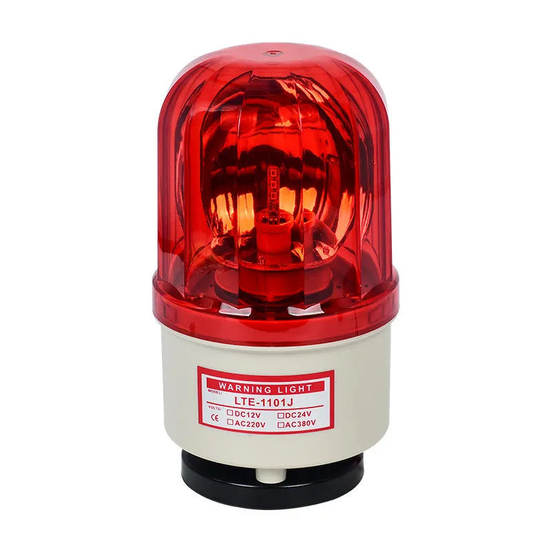 LTE-1101J industrial rotating warning light with coloured lenses and optional sound alarm