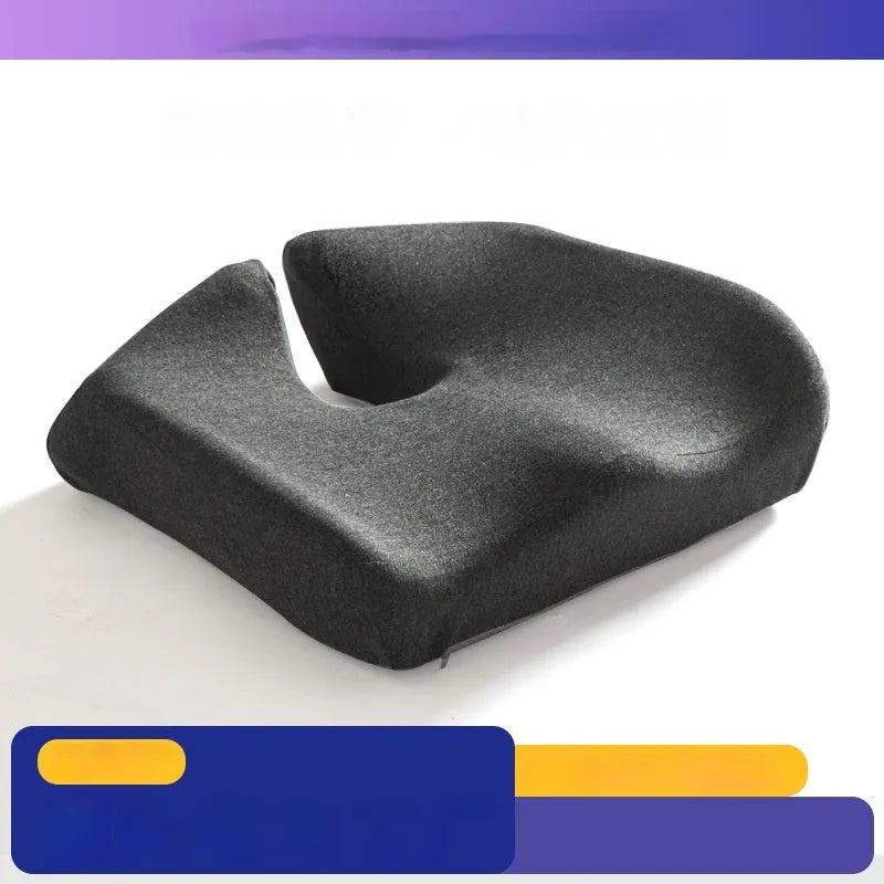 Memory foam office chair cushion in grey on desk chair