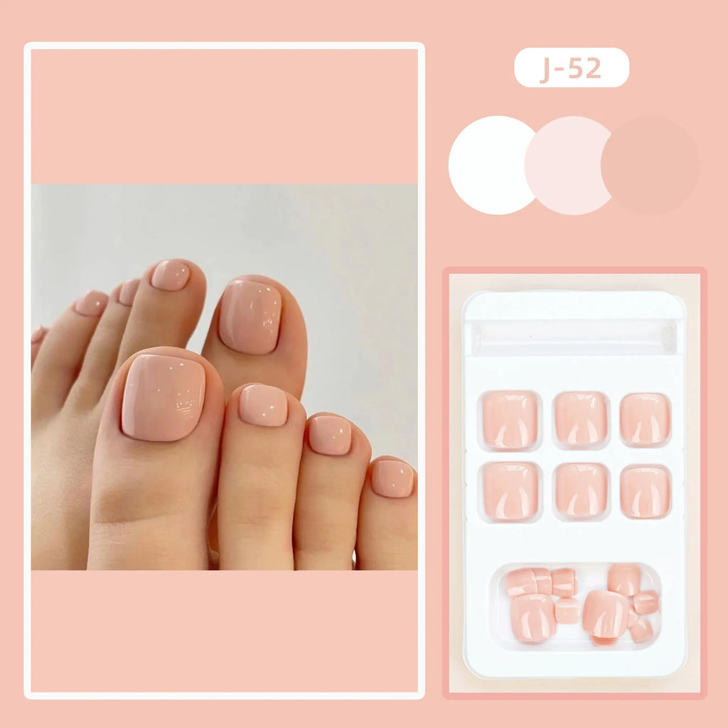 Skin colour toe nail stickers with adhesive glue in plastic wearable ins style