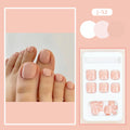 Skin colour toe nail stickers with adhesive glue in plastic wearable ins style