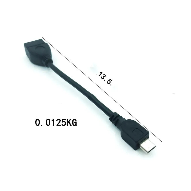 Micro USB OTG adapter cable in black with 13.5cm length for Android V8 devices