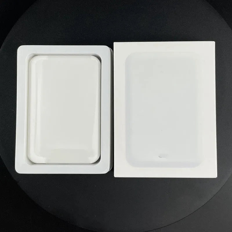 White PVC magnetic wireless charger power bank with 5000mAh capacity