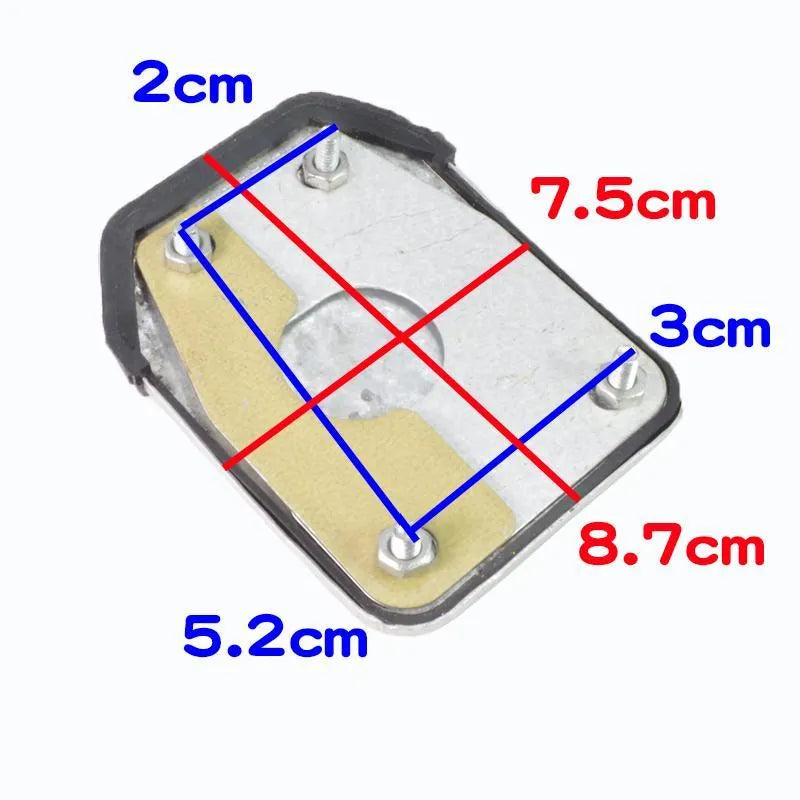 Universal motorcycle brake pedal skid plate in metal with three style options