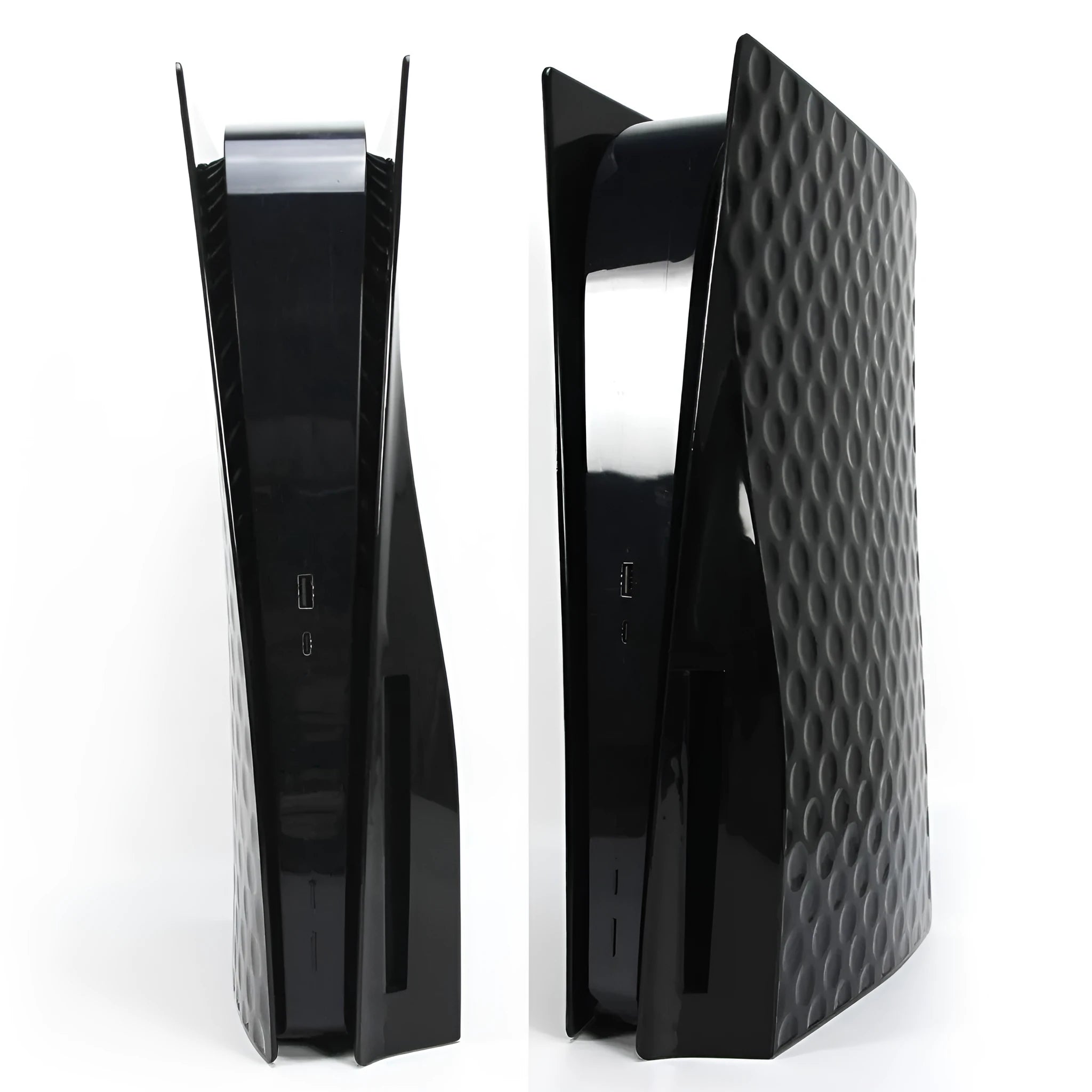 ABS plastic hard shell case for PS5 Disc Edition console, black colour, with cut-outs for buttons and disc drive