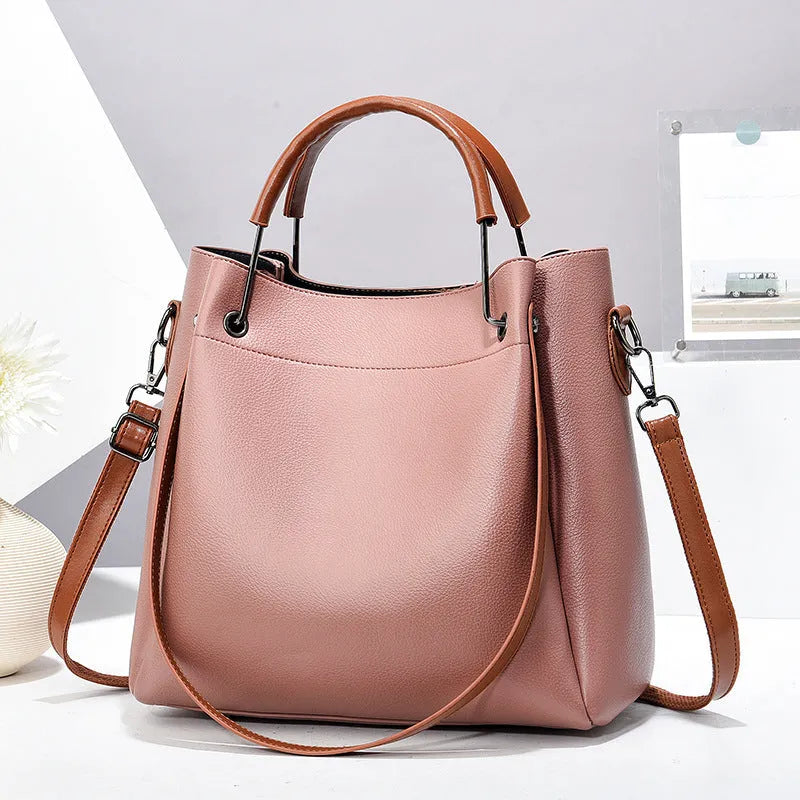 Women's PU rhombus quilted shoulder bag in beige with smooth polyester lining and compact 26x7x18cm size