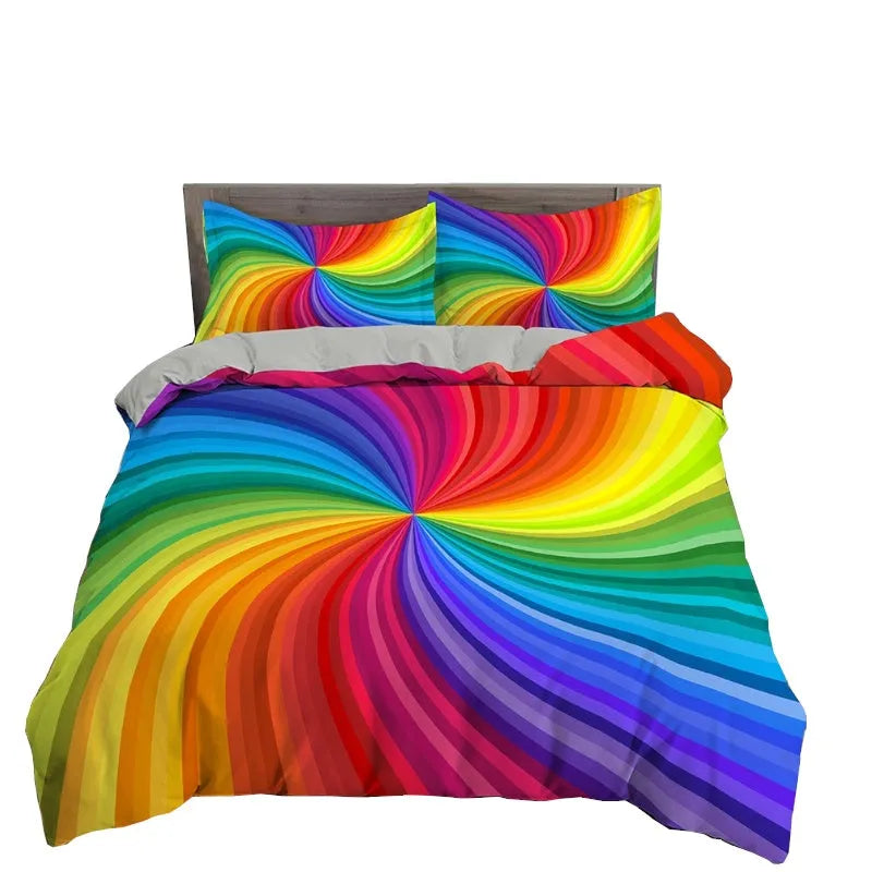 3D digital print bedding bed sheet fitted sheet set in chemical fibre Nordic bedspread style with quilt cover and pillowcase