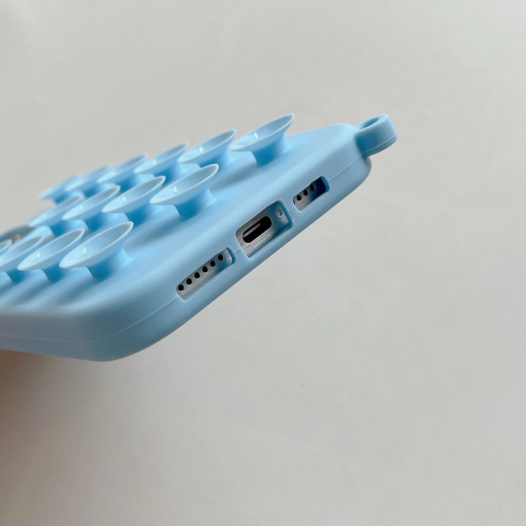 Solid colour silicone three-dimensional macaron phone case with built-in bracket for iPhone