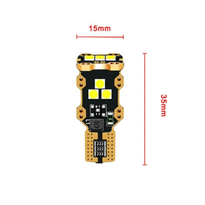 T15 automotive reverse light bulb with white 6000K colour temperature