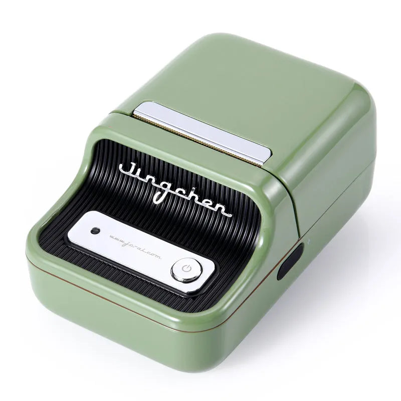 B21 food pricing machine label printer in black, 130x95x60mm, with thermal print and Bluetooth