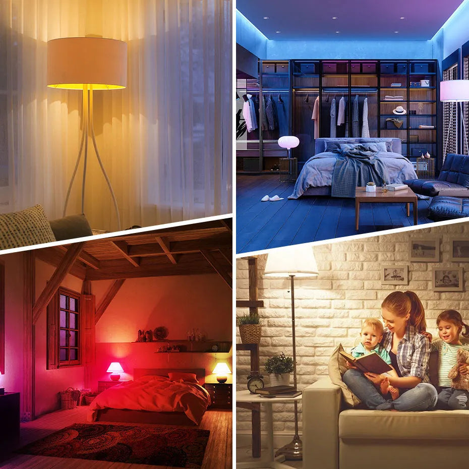 WiFi smart bulb A60 with Tuya Smart RGBCW colour tone, 9W/12W, B22 E26 E27 base, IP65, 850lm, 60mm diameter