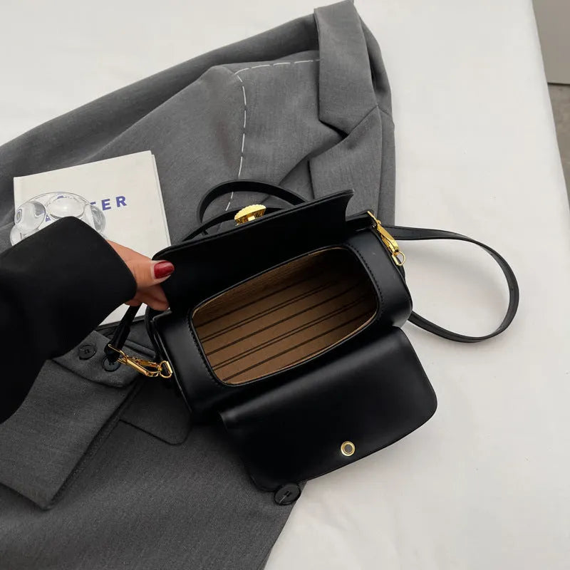 Women's personalised shoulder messenger bag in PU leather with letter detailing