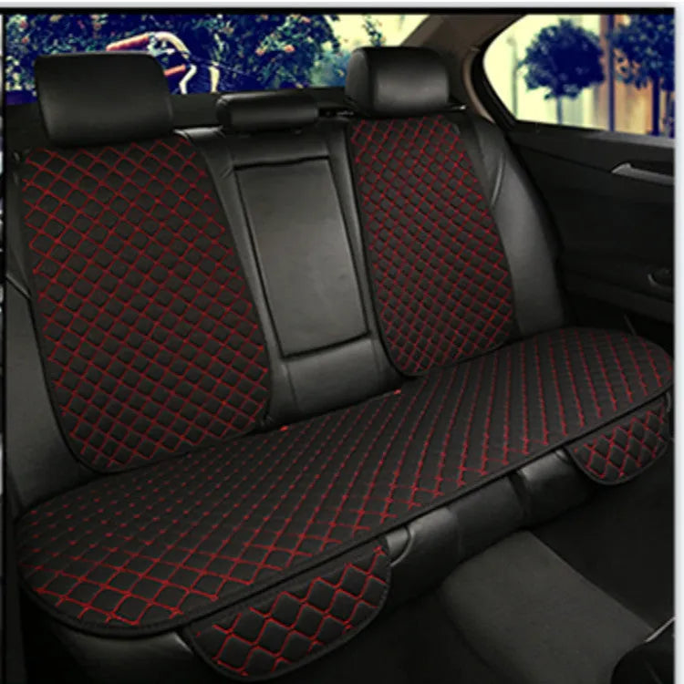 A linen universal car seat cushion shown in a classic black colour variant.