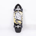 White wooden street scooter with maple deck, 31 inches long, on pavement.