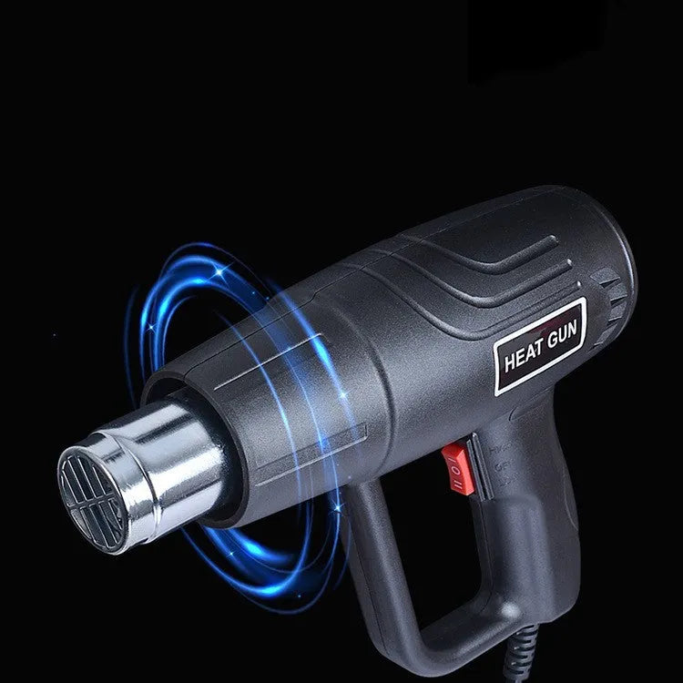 2000W industrial hot air gun with anti-slip grip, dual temperature gears, and grid air outlet.