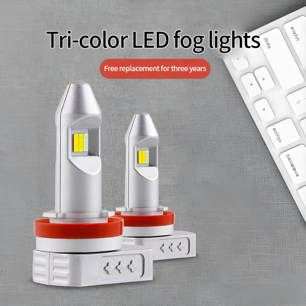 Universal LED fog lamp bulb retrofit light with aluminium housing, formats H8 H9 H11 9005 9006 PSX24 PSX26.