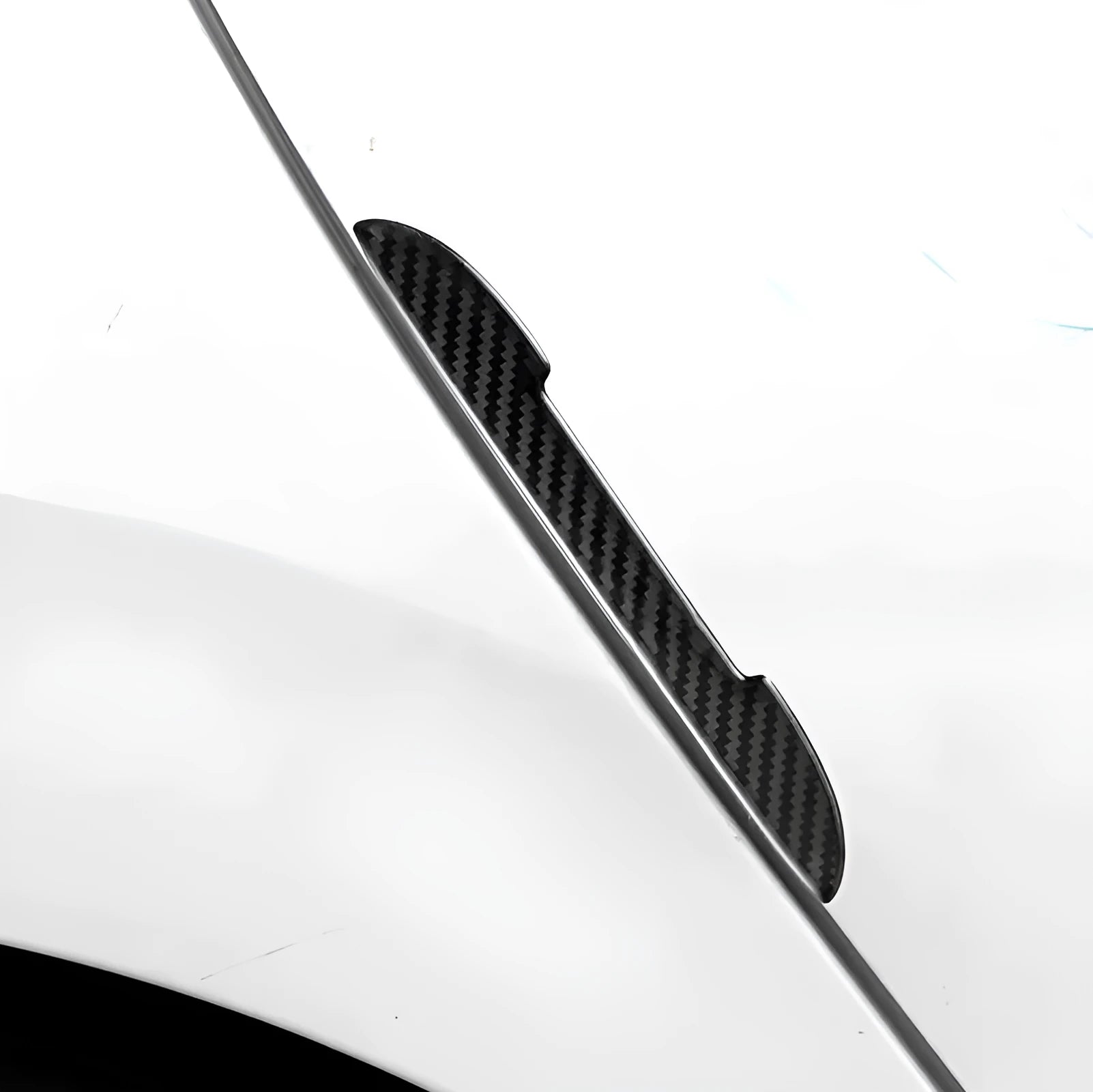 Black carbon fibre texture car door collision strips for edge protection against scratches and dents