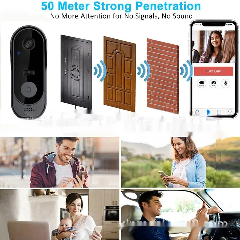 M9 WIFI video doorbell with built-in battery and infrared night vision