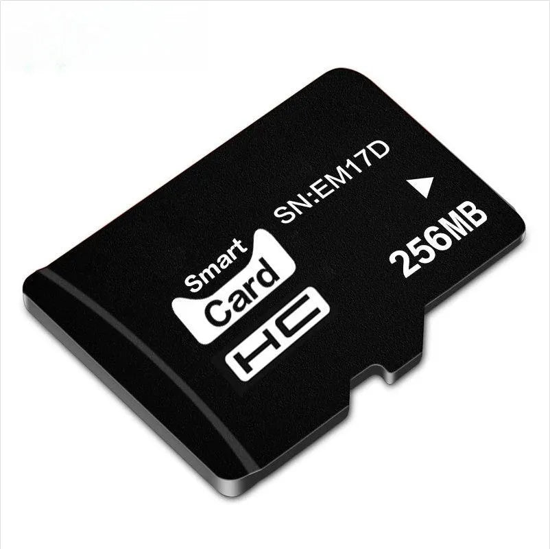256MB TF series microSD memory card shown with dimensions of 11mm by 15mm.