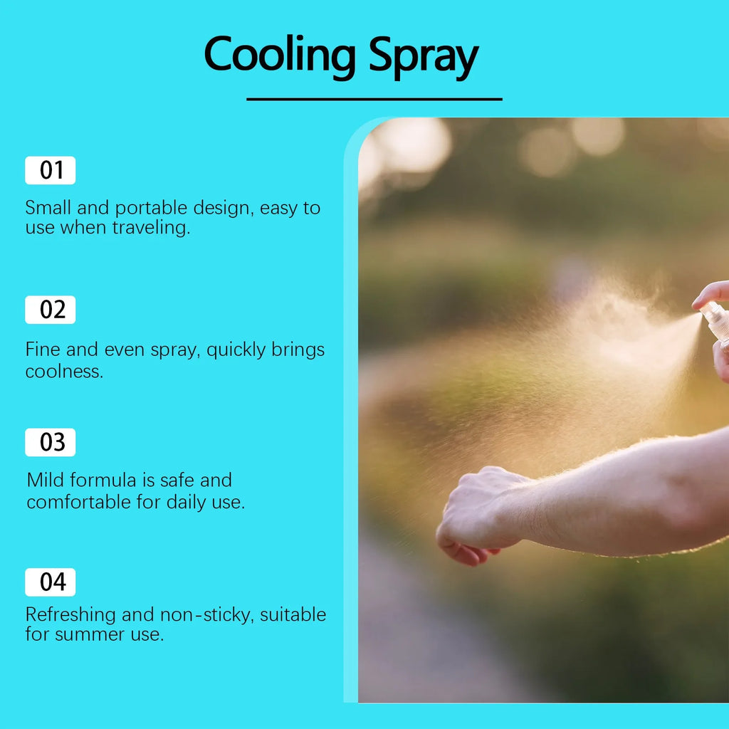 50ml portable cooling spray bottle with mint extract for summer outdoor refreshment
