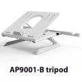 New folding laptop stand in black with 9-level angle adjustment, cooling slot, and phone holder for 10-15.6 inch laptops