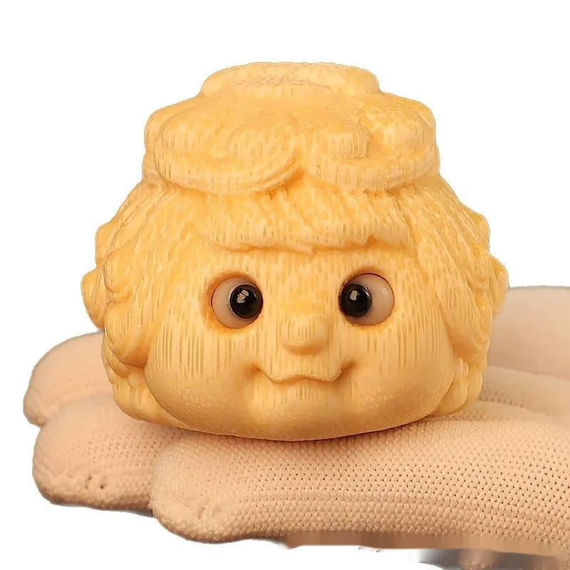 Solid bamboo golden toad princess ornament in cute style for household decoration