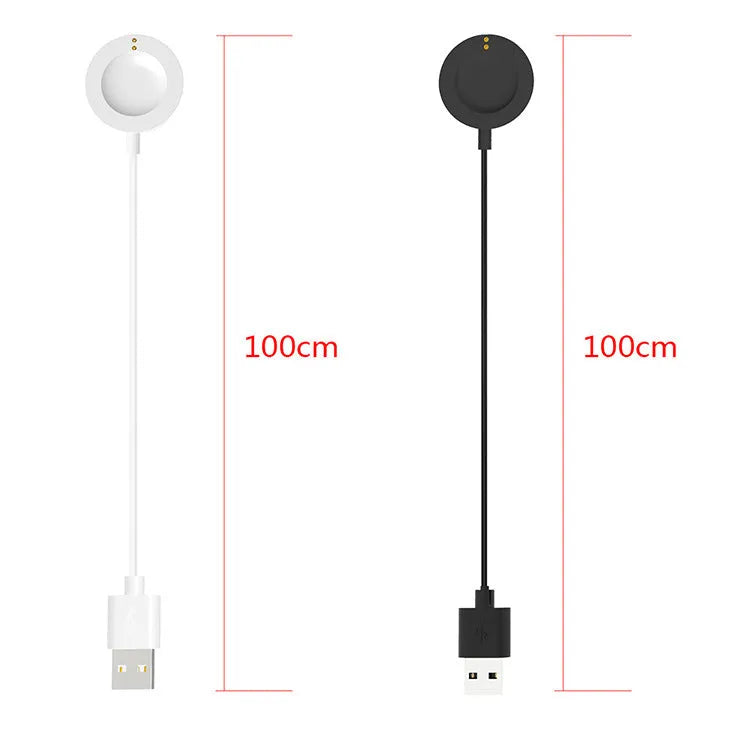 ABS smart watch charging cable 8cm compatible with Michael Kors, black colour on white background