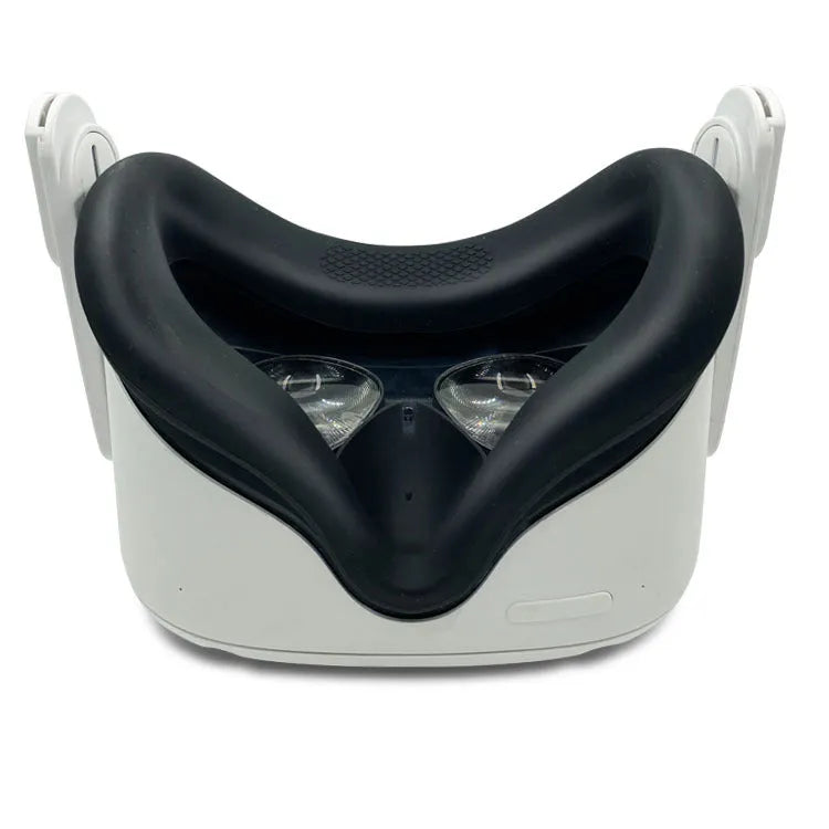 Black silicone glasses accessories set with temple sleeves, handle grips, and eye mask