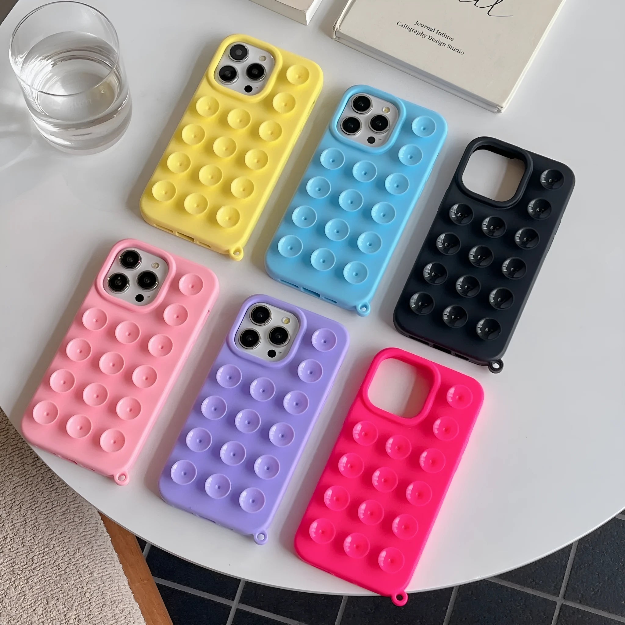 Solid colour silicone three-dimensional macaron phone case with built-in bracket for iPhone
