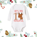 Printed short sleeve triangle romper jumpsuit in white polyester for babies, sizes 0-24 months