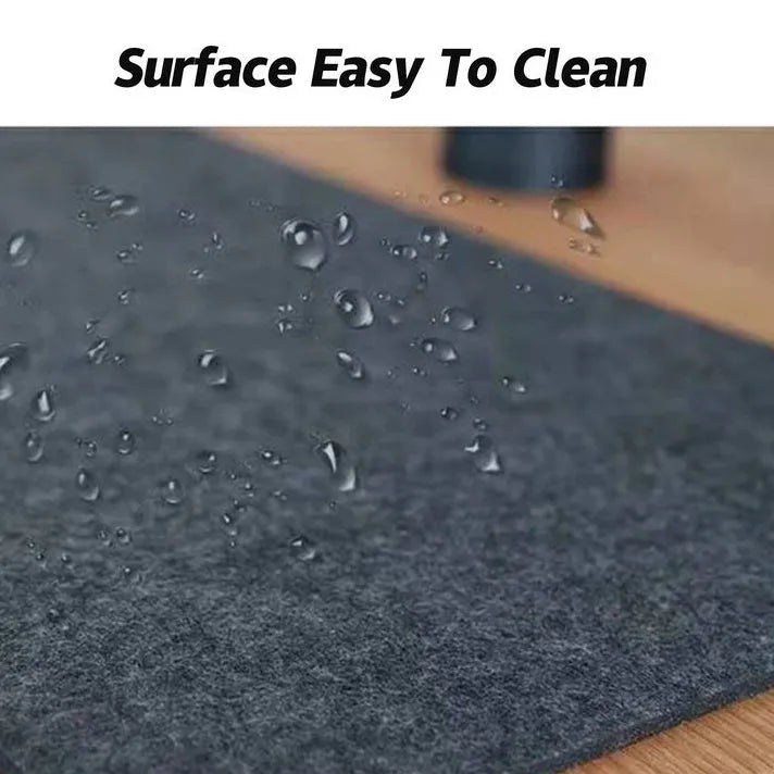 Black gray wool felt desk pad 80cm x 40cm non-slip for keyboard and mouse